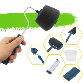 

6pcs Paint Brush Roller Roller Brush Set Multi-Function Five-Piece Paint Brush Decoration Tools Aluminum Plastic Paint Brushes