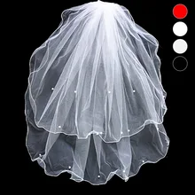 Поставка свадебное платье вуаль Свадьба двухслойная фата с бисером