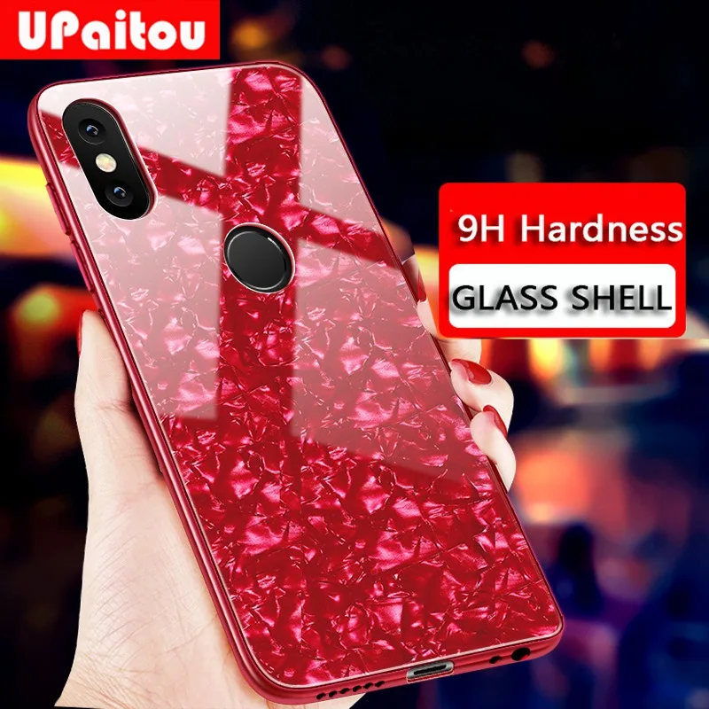 

UPaitou Luxury Tempered Glass Case for Xiaomi Redmi 6A Note 6 7 5 Pro Plus S2 Case Bumper Shockproof Cover For Reami Note7 Case