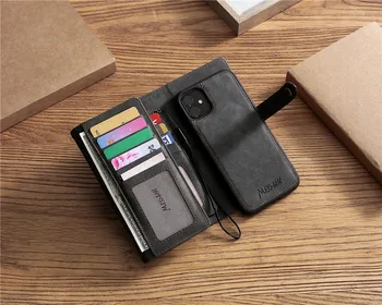 

Samsung S10 plus Wallet Case Premium Leather Zipper Purse Detachable Magnetic Flip Case Note 8 Phone Case with Credit Card Slots