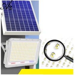 Lampe solaire LED étanche, 100 500 W, éclairage Super brillant, batterie de capacité, lentille, projecteur, sans fil, pour l'extérieur 