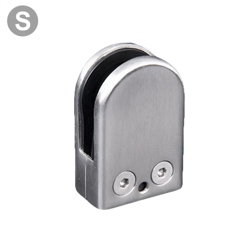 Stainless Steel Glass Clamps Adjustable Glass Bracket Clip for Balustrade Staircase Handrail#25