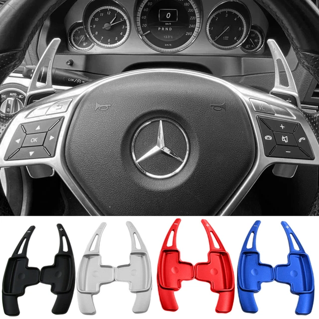  NYZAUTO Aluminum-Alloy Steering Wheel Paddle Shifter Extension  Compatible with Mercedes Benz A B E GLA GLK SLK M GL Class (Model A-Red) :  Automotive