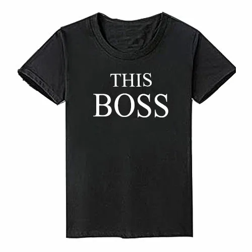 THIS BOSS black Новые Семейные Комплекты Одежда для папы, мамы и меня футболка из хлопка с принтом «Мама и я», «Да/Нет» - Цвет: THIS BOSS black
