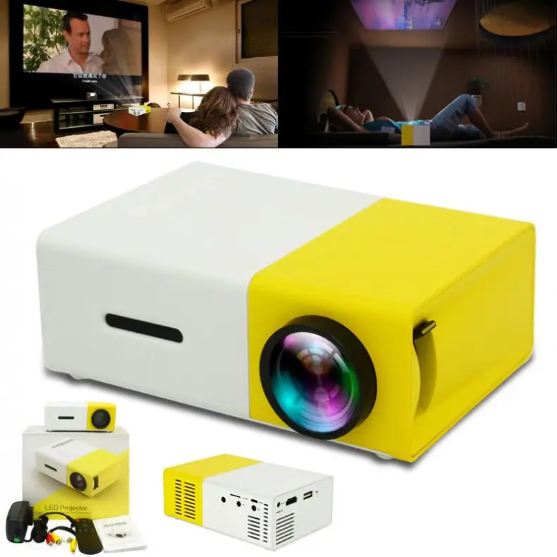 

YG300 Universal 60 Inch HD Battery Operated Portable Mini LED Pocket Projector for Home and Entertainment