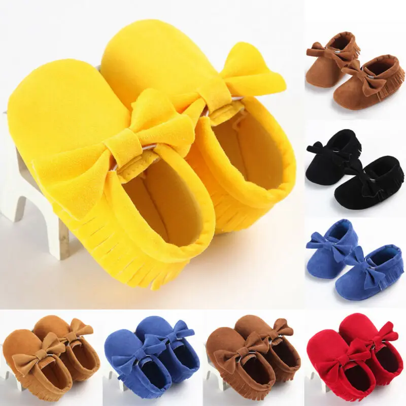 

Newborn Baby Toddler Tassels Crib Shoes Pram Casual Soft Sole Prewalker Antislip Sneaker Autumn Spring Baby Shoes