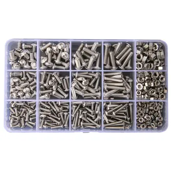 

500PCS Round Hex Socket Screw Concave Head Screws Hexagon Socket Cap Screws Kits M3 M4 M5 Hexagonal Screw Head Screw Nuts