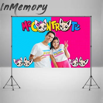 

Photography Background Custom Children Birthday Backdrops Custom Blue Pink Banner ME CONTRO TE Backdrop for Photo Studio