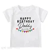 Happy Birthday Daddy Mother and Kids Family Matching Tshirts Clothes Gift to Dad Mom Daughter Son Birthday Party Wear Tshirts 5