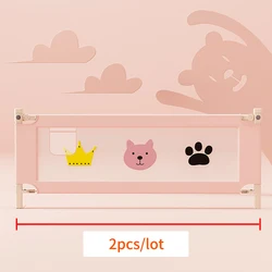 2 pièces/ensemble barrière de barrière de lit de couleur rose pour bébé 2Mx2M lit protecteur de sommeil enfants barrière anti chute pour 3 mois 36 mois enfants 