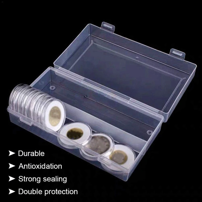 HOT-46 mm Coin Capsules Plastic Round Coin Holder Case and 7Sizes (16/20/25/27/30/38/46mm) Protect Gasket 5