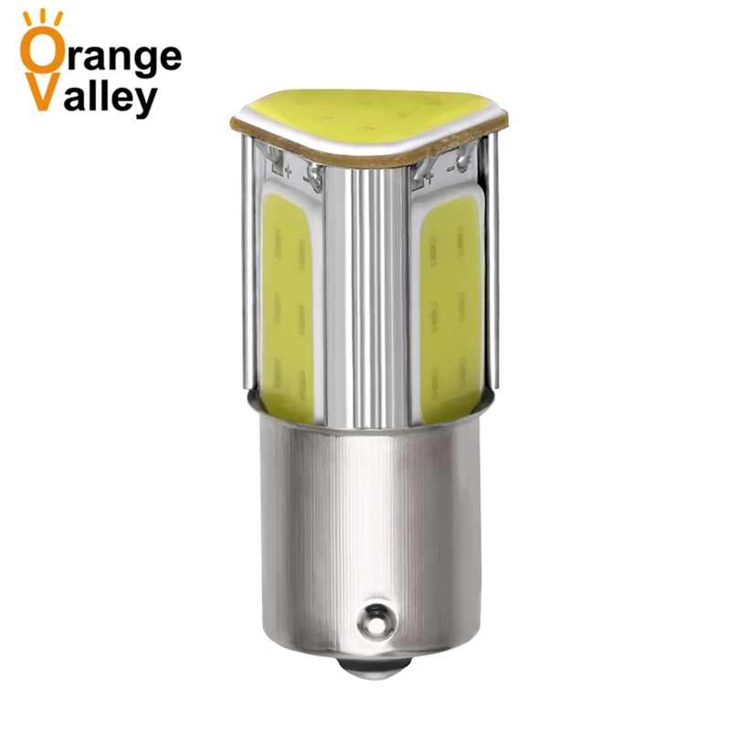 2 шт. P21w Ba15s 1156 COB авто светодиодные лампы спереди и сзади сигнальные Хвост