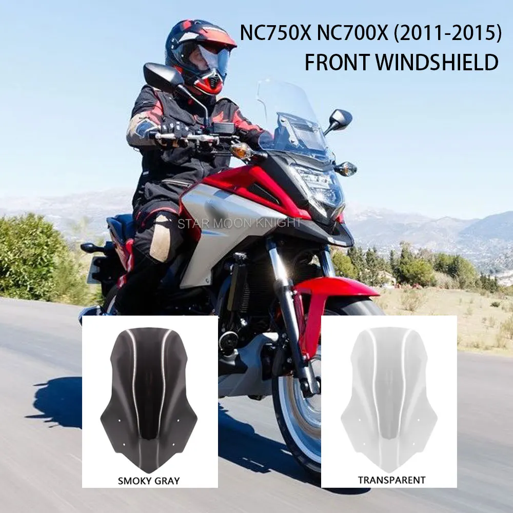 Parabrezza Universale Per Honda NC700X E NC750X (2011-2015), In ABS Trasparente O Nero, Aerodinamico, Facile Da Montare