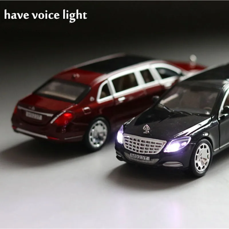 Сплав Maybach S600 удлиненная литая под давлением 1:24 модель автомобиля высокая имитация автомобиля игрушка с светильник музыкальная машина игрушки для детей