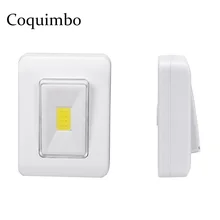 COB магнитный переключатель светодиодный Ночной светильник на батарейках беспроводная Ночная лампа под шкаф светильник с магнитной наклейкой