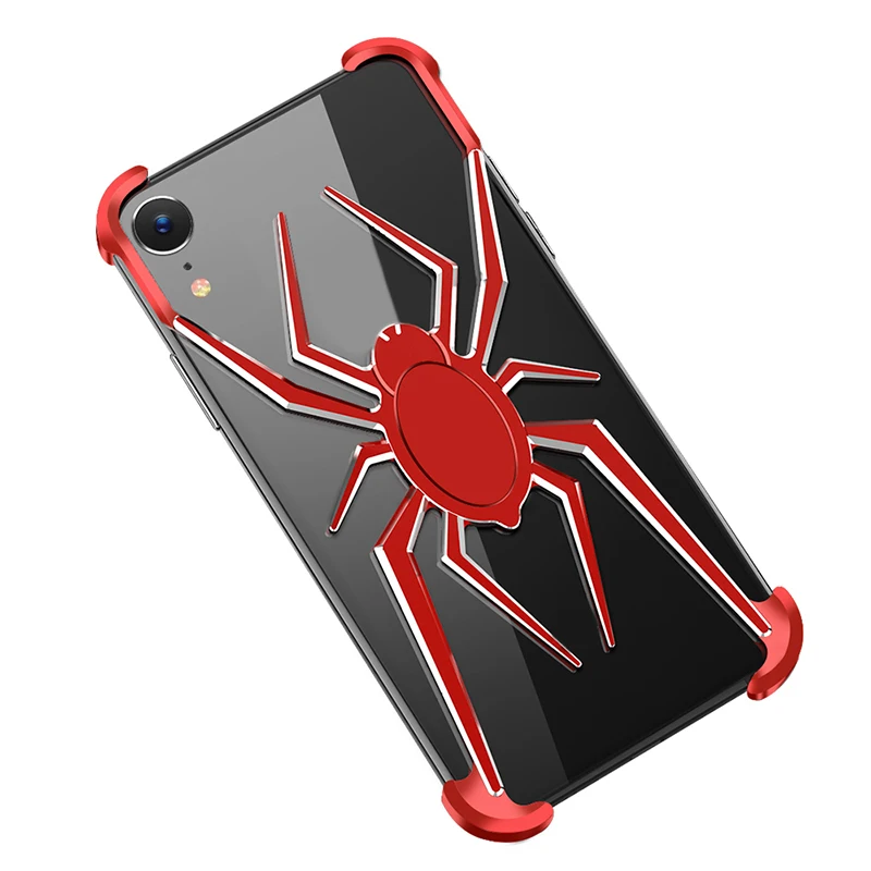 Персонализированный Чехол для телефона для iPhone XS Max X XS XR 8 7 Plus паук металлическая рамка черный красный чехол для телефона