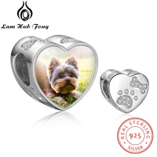 925 prata esterlina pegada do cão grânulos encantos ajuste pulseira colar personalizado jóias presente de natal (lam hub fong)
