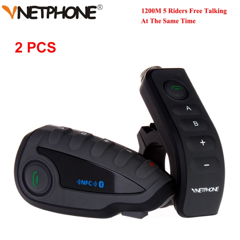 2 шт. Vnetphone V8 1200M Bluetooth Интерком мотоциклетный шлем Переговорная гарнитура NFC