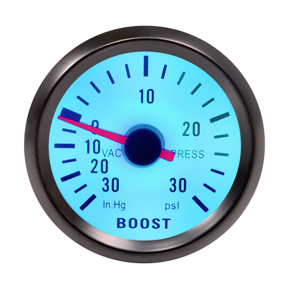 Dragon автомобильный измерительный прибор " 52 мм Бар турбо Boost Gauge-1~ 2 бар/-30~ 30 фунтов/кв. дюйм вакуумный пресс-метр для авто синий светильник черный обод 12 В