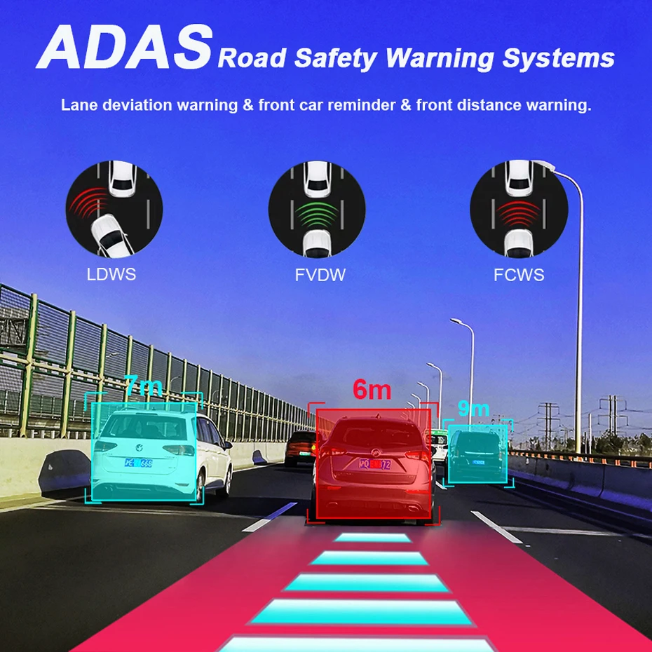  QUIDUX 3 CHS lens car dvr camera RAM 2GB+ROM 32GB Android Rearview Mirror ADAS GPS Navigation DashC