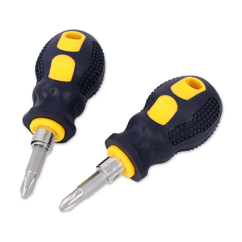 Description Picture 6 of itemNew Double-Use Phillips Shank Hand Tools Screwdriver Mini Repair Short Handle Slotted Removable/Adjustable Magnetic Head