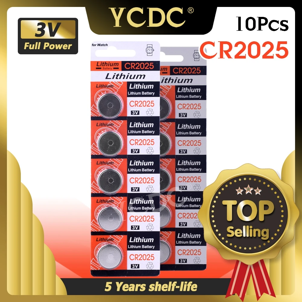 YCDC 10 шт. 3 В напряжение CR2025 литий ионная батарея 2025 ECR2025 KCR2025 BR2025 DL2025 часы Кнопка