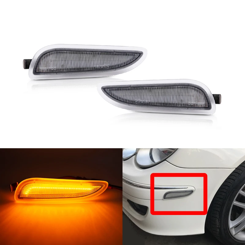 Передний бампер янтарные светодиодные габаритные огни для Benz W209 CLK55 AMG CLK500 CLK320 CLK32