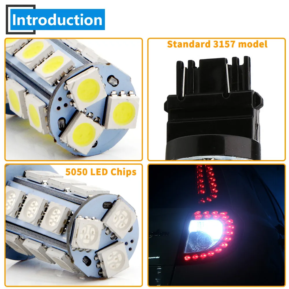2X3157 T25 T-25 18 SMD 5050 светодиодный сигнал поворота обратного хода лампа Автомобильный источник освещения белый красный желтый зеленый Янтарный 216Lm смешанные цвета