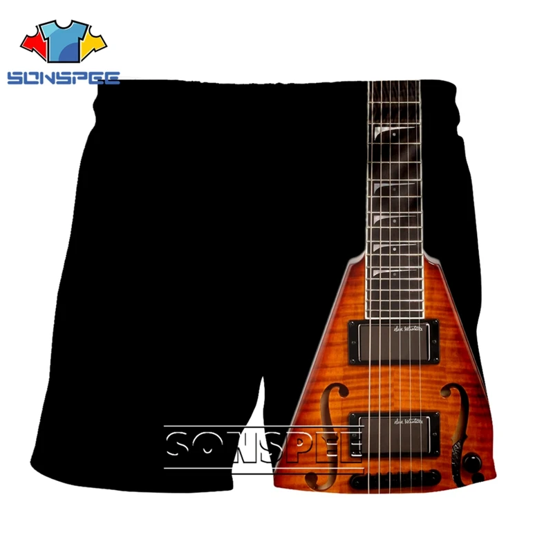 Модная Повседневная футболка в стиле панк для мужчин, женщин, детей, забавная гитара, бас, сексуальный топ для отдыха, спортивная футболка Harajuku, пляжные тренировочные брюки, шорты