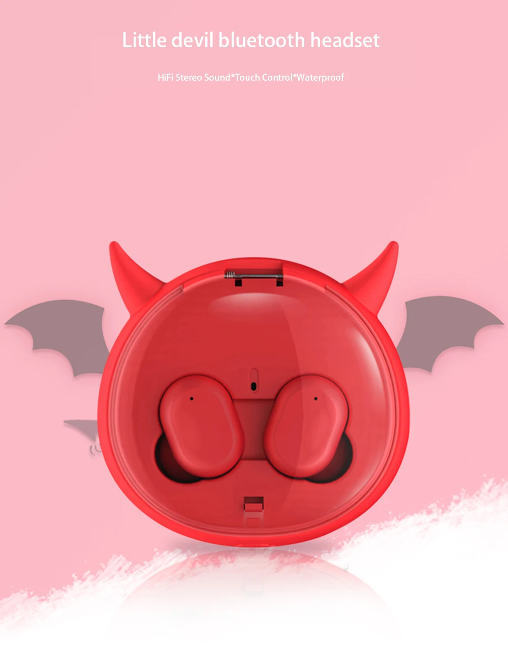 ANRY Little Devil Bluetooth наушники беспроводные Blutooth 5,0 TWS наушники-вкладыши IPX5 Водонепроницаемая мини-гарнитура 3D стерео