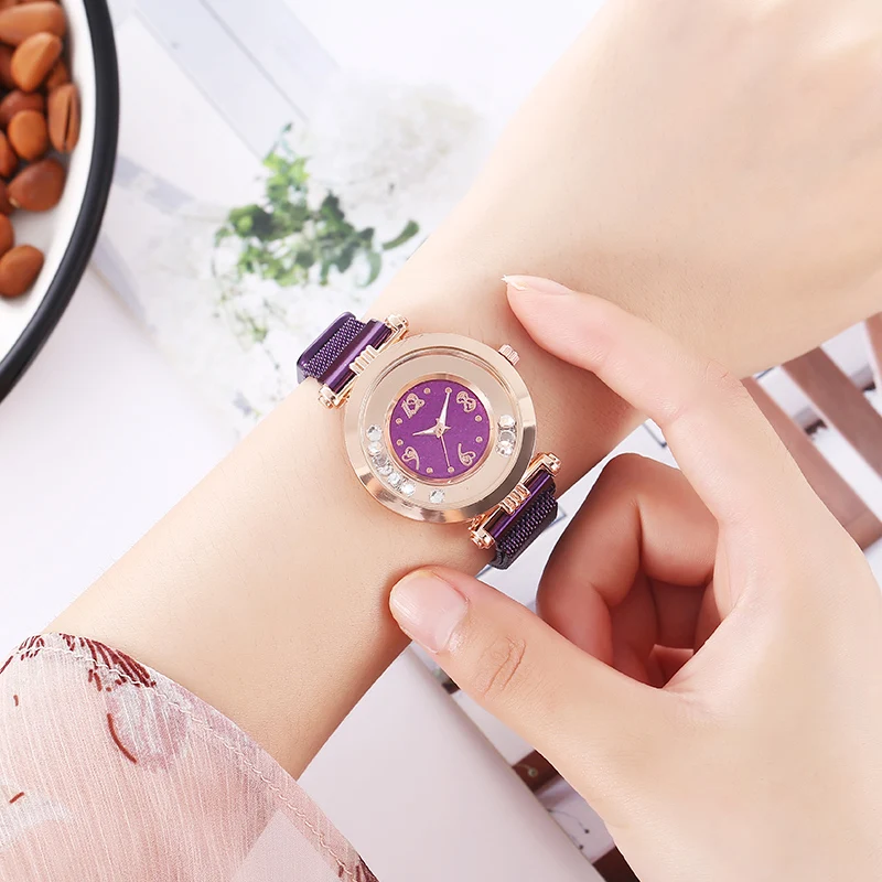 Tanio Hot-sprzedaży nowy cyfrowy moda leniwy magnes zegarek rolling stras