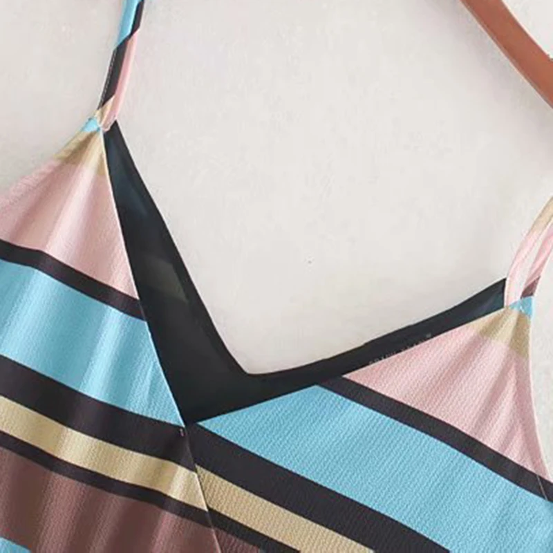 Vitnage пикантные цветные женские блузки в полоску Camis Модные без рукавов с открытой спиной Спагетти Stap стильные блузки шикарные топы