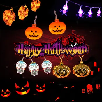 

Halloween Pumpkin 10/20/40LED Battery Powered String Lights Halloween Decoration Lights for Halloween Party (without Battery)