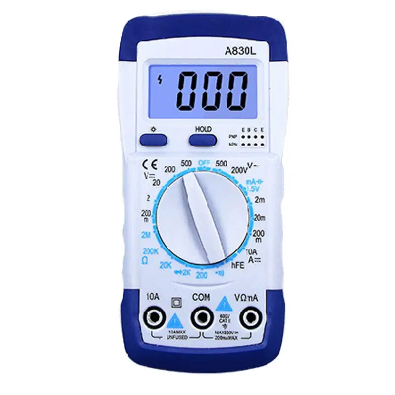 

A830L Digital Hand Held Multimeter Measuring DC AC Multitester Volt Tester