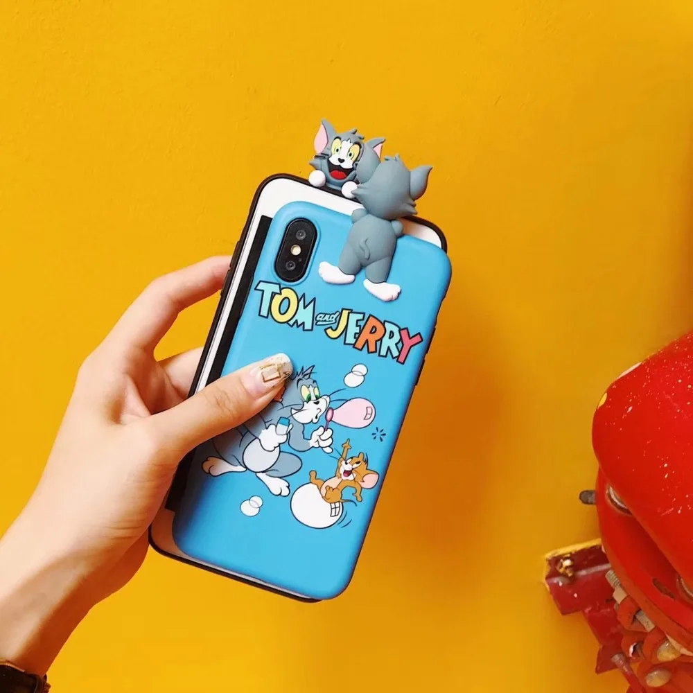 Горячая Анимация 3D том Джерри Мягкий силиконовый чехол для Iphone XR 6 7 7plus 8 8plus X XS чехол для телефона