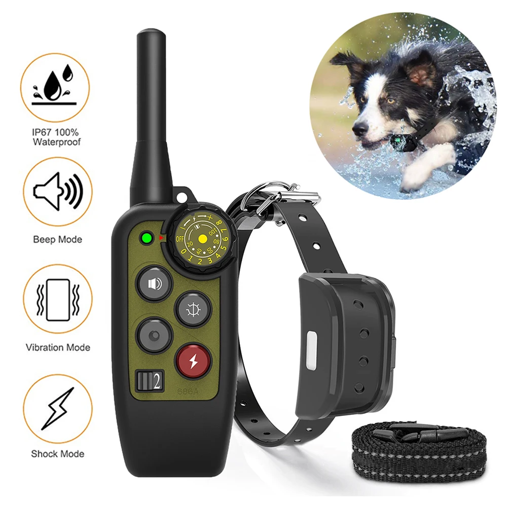 Dog Remote Training Collar 500Yards Rechargeable Waterproof Electric Shock with Blind Operation PET Trainers |