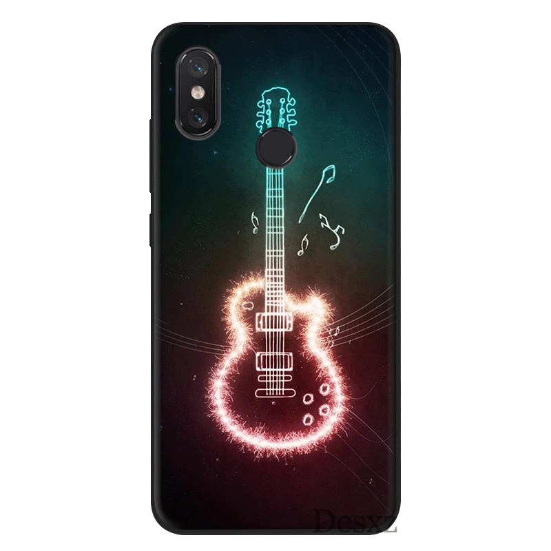Чехол для Xiaomi mi 6 8 SE Lite 9 Pro SE F1 Prime A1 A2 A3 5X6X9 T CC9E CC9 mi x 2S MAX 3 Pro guitar blue music note Electric