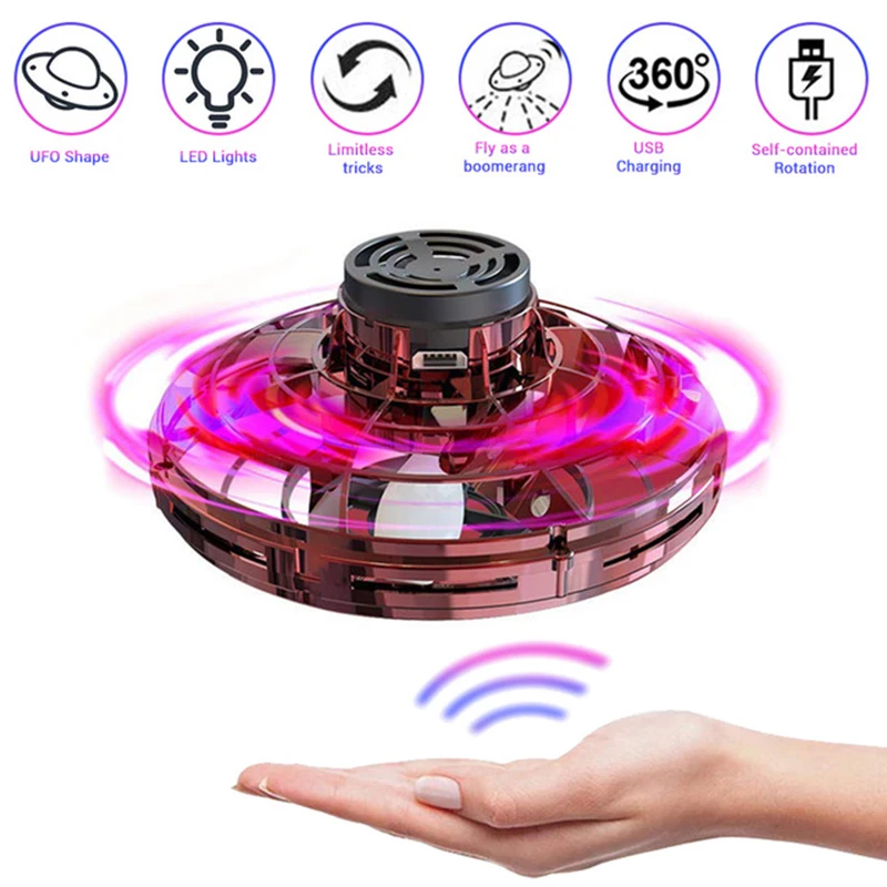 Зеленый Flynova спортивный антистресс Ручной мини Flyings игрушка гироскоп ротатор Дрон НЛО светодиодный Спиннер вращающийся ребенок Рождественский подарок - Цвет: Зеленый