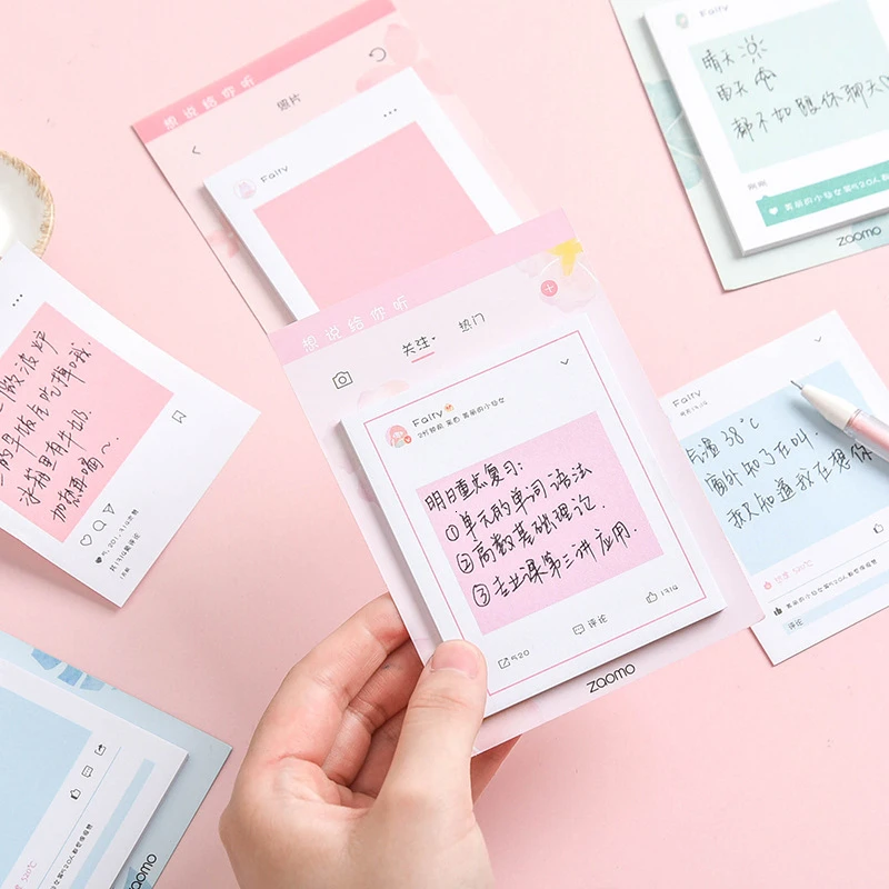 Creative Colorful Memo Pad Kawaii Adhesive Sticky Notes Writing Office Planner Notepad Cute Stationery School Supplies 02166 |