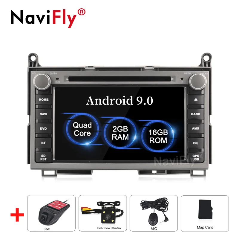add camera dvr NaviFly 2Din Android 9,0 7 дюймов Автомобильный мультимедийный плеер для TOYOTA VENZA 2G+ 16G Автомобильный gps навигатор стерео bluetooth поддержка 4G wifi - Цвет: add camera dvr
