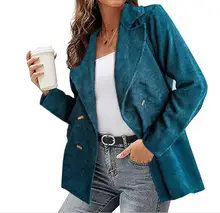 Europa e os estados unidos 2021 outono e inverno temperamento feminino nova jaqueta profissional cor pura blazer terno feminino