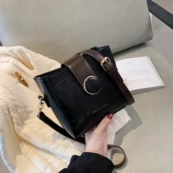 

Retro Bag 2020 New Fashion Joker Shoulder Messenger Bag Texture Portable Bucket Bag