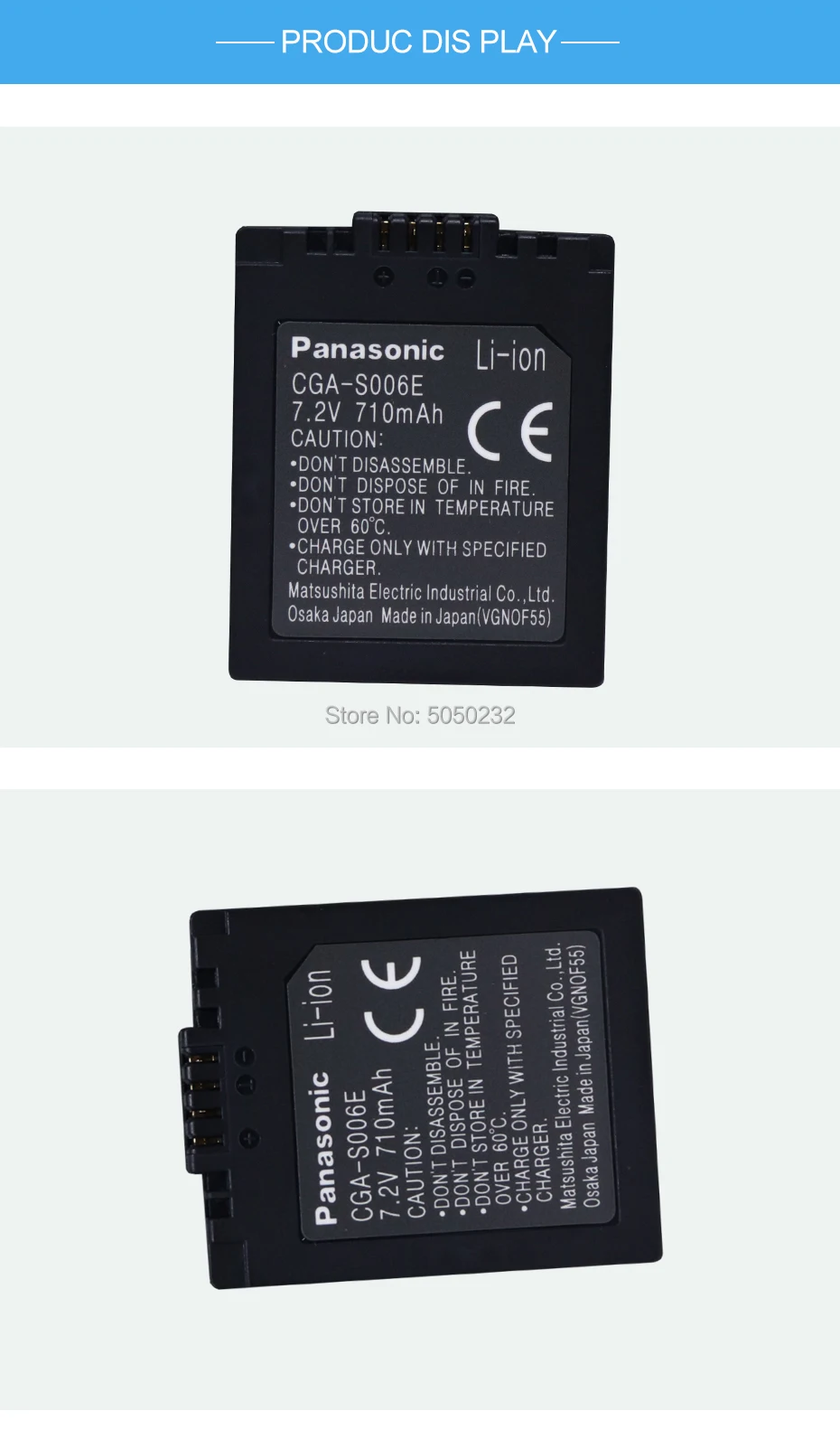 7,2 v 710mah Panasonic CGA-S006 CGA S006E S006A DMW-BMA7 BP-DC5 Камера Батарея DMC FZ7 FZ8 FZ18 FZ28 FZ30 FZ35 FZ38