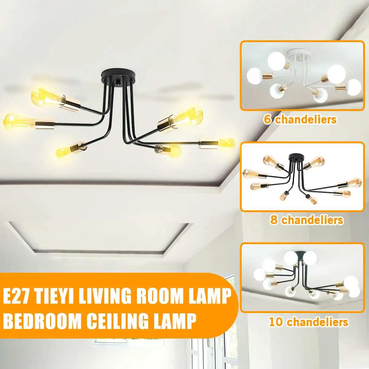 

Modern LED Lights Chandelier Lighting Living Room Bedroom 6/8/10 Heads Chandeliers Creativ e Home Lighting Fixtures
