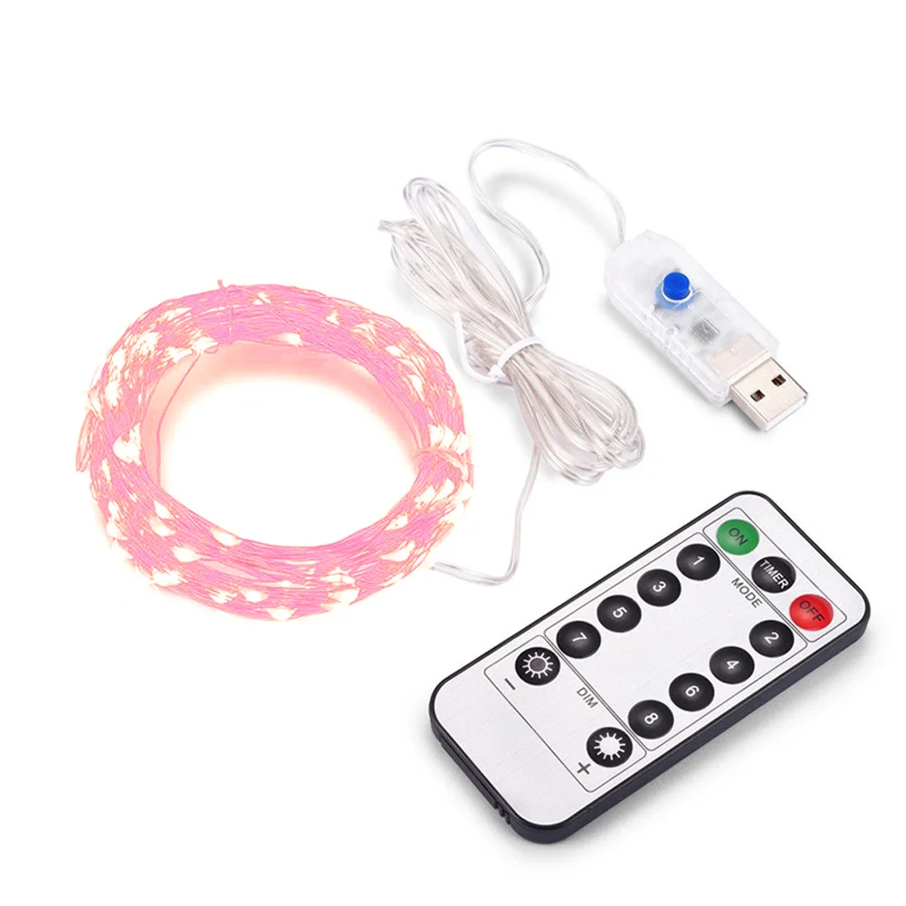 Home Energy Saving Remote Control Christmas Portable Fairy Easy Install Holiday Decoration Romantic String Light Copper Wire