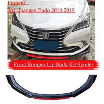 

Front Bumper Spoiler Protector Plate Lip Body Kit Carbon Surface Chin Shovel Contrast Color Design For Changan Eado 2018-2019