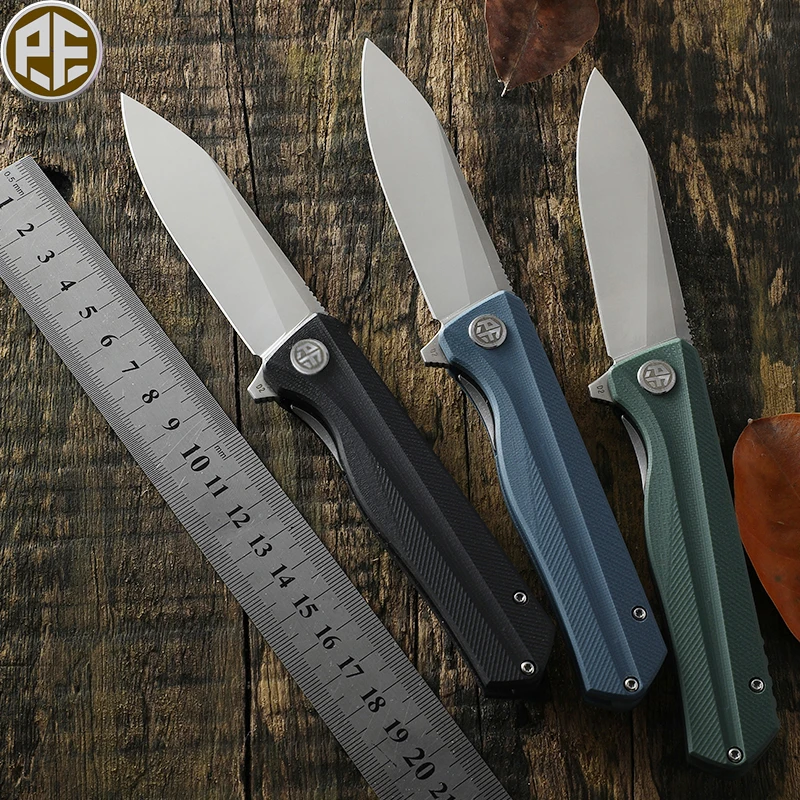  Original Petrified Fish 818 Camping Hunting Folding Knife D2 Blade G10 Handle Bearing Outdoor Pocke