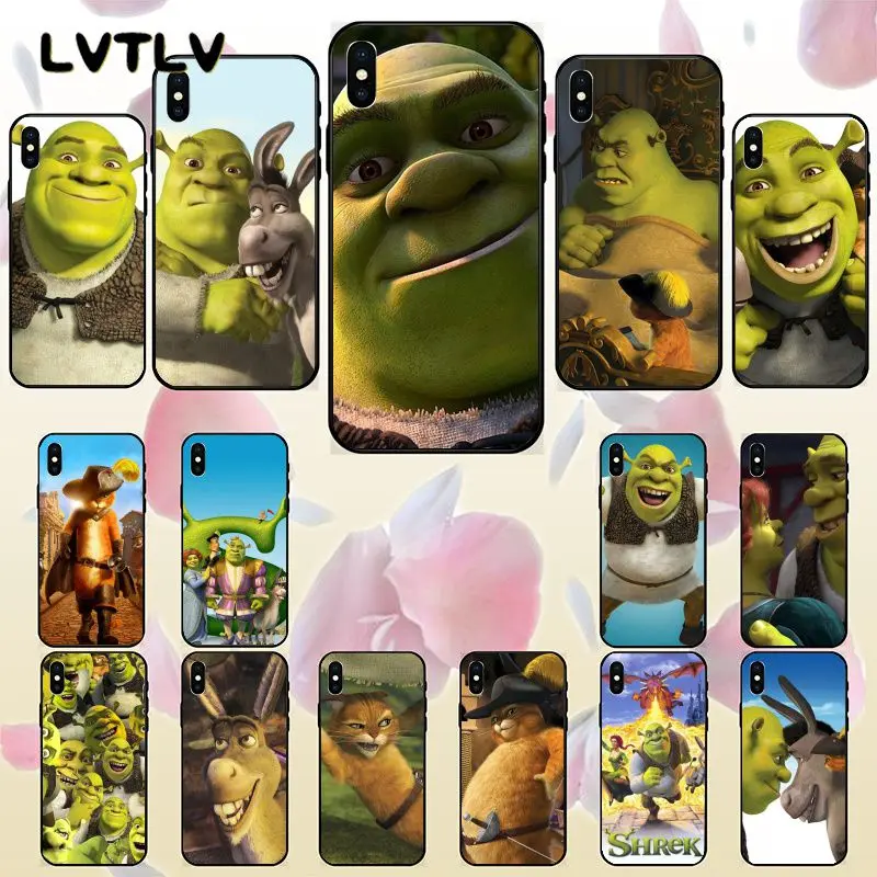 LVTLV тупой и милый Шрек черный мягкий чехол для телефона из ТПУ iPhone 11 pro XS MAX 8 7 6 6S Plus X