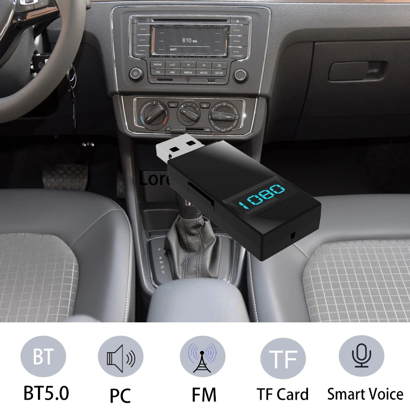 Bluetooth 5 0 Receiver USB Wireless Transmitter Audio Music Adapter for Car PC Headphones with Remote Control