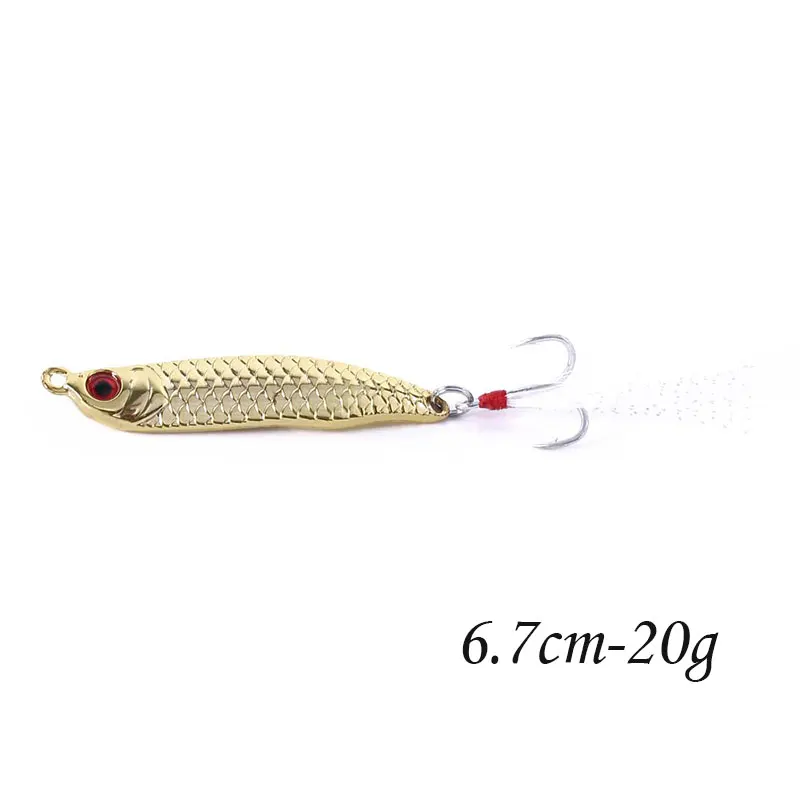 SP256-2 1pcs Metal Spinner Spoon Fishing Lure Hard Baits Gold /Silver Sequins Noise Paillette Treble Hook Tackle 10/10.5/14/16.5/20g - Цвет: SP256-2